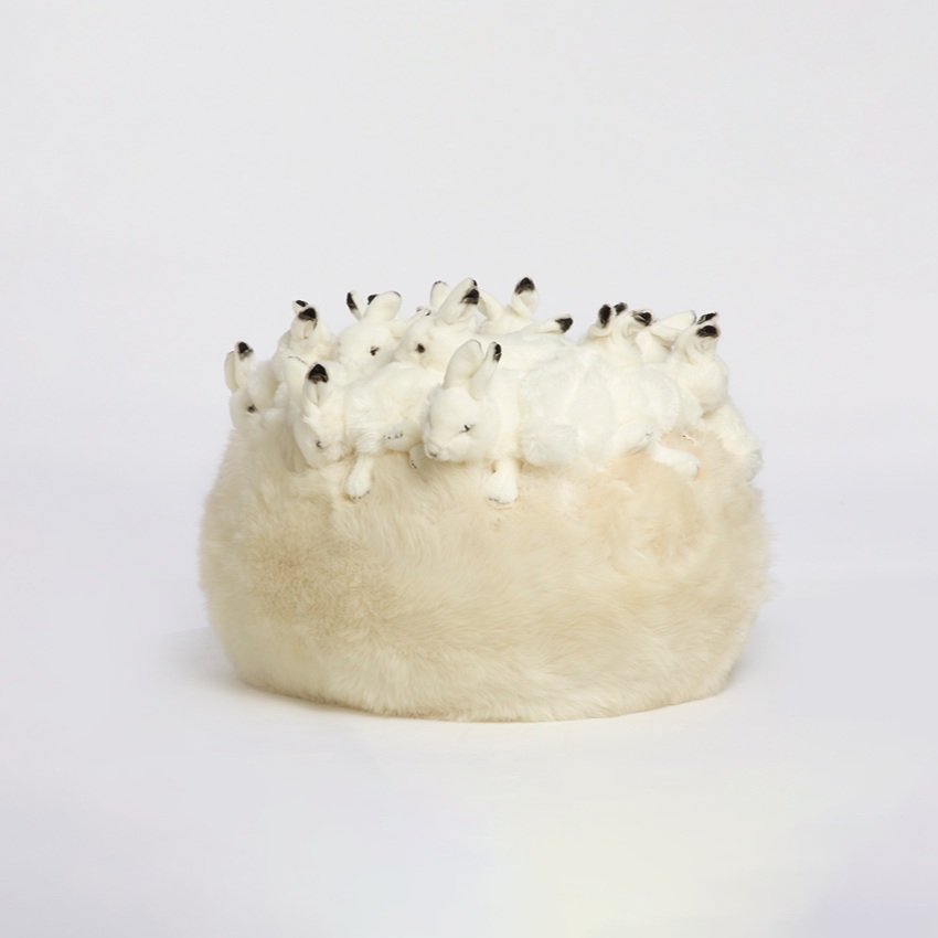 Mini pouf bunny fluffy balls — AP collection